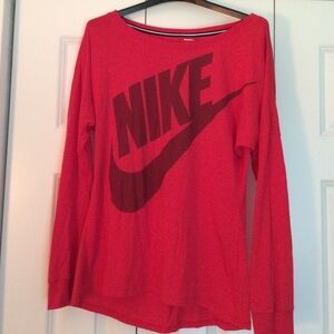 Nike Red Long Sleeve Top